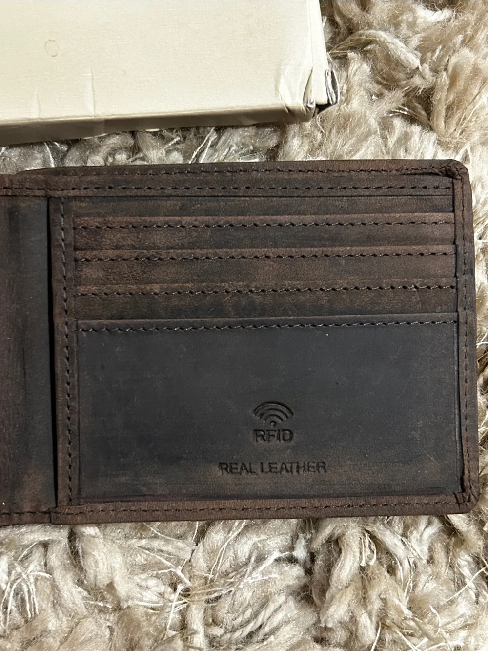 Wise Owl Brown Leather Bi-Fold RFID Wallet